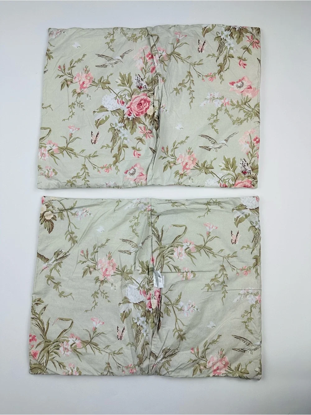 Cabbage & Roses London Henrietta Sage Cottagecore Floral Quilted Pillow Cases
